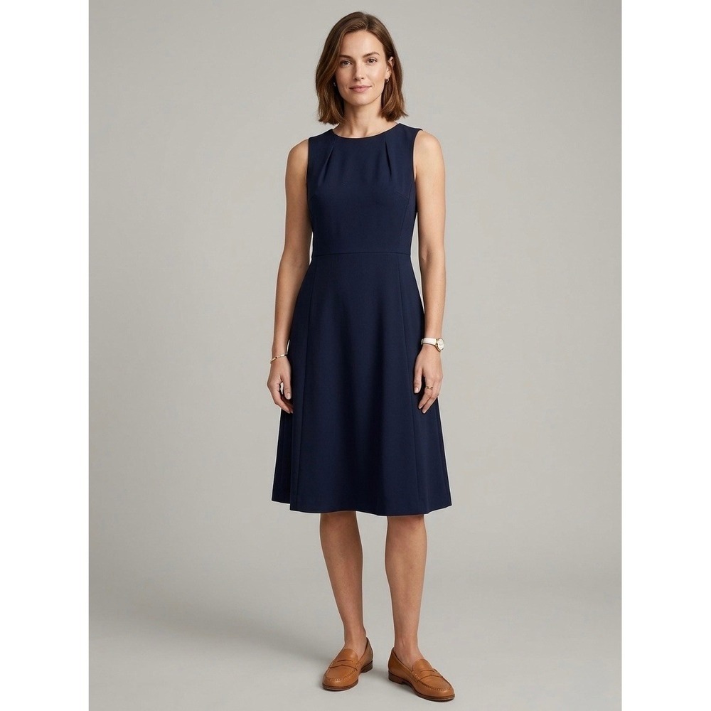 J.Crew Womens Navy Blue 100% Wool Sleeveless Fit and Flare Midi Dress Size 6